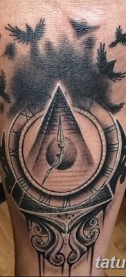 фото тату часы и пирамида от 08.05.2018 №041 — tattoo clock and pyramid — tatufoto.com
