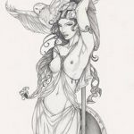 фото эскиз тату Афродита богиня от 01.05.2018 №006 - sketch Aphrodite - tatufoto.com