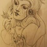 фото эскиз тату Афродита богиня от 01.05.2018 №007 - sketch Aphrodite - tatufoto.com