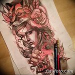 фото эскиз тату Афродита богиня от 01.05.2018 №045 - sketch Aphrodite - tatufoto.com