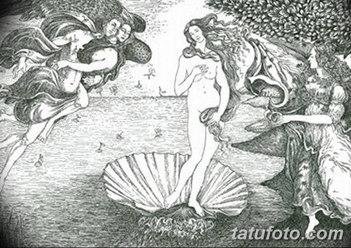 фото эскиз тату Афродита богиня от 01.05.2018 №070 - sketch Aphrodite - tatufoto.com