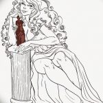 фото эскиз тату Афродита богиня от 01.05.2018 №073 - sketch Aphrodite - tatufoto.com