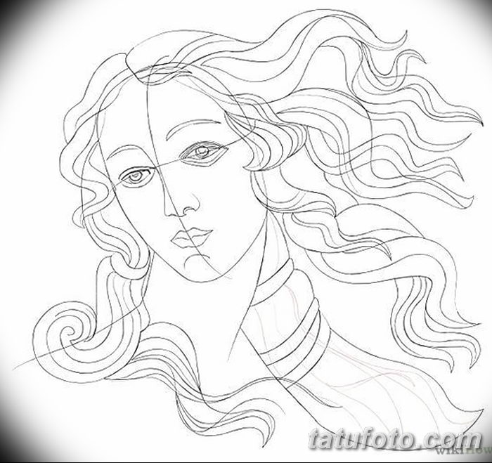 фото эскиз тату Афродита богиня от 01.05.2018 №104 - sketch Aphrodite - tatufoto.com