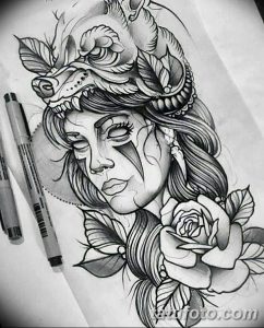 фото эскиз тату амазонка от 01.05.2018 №032 - sketch of a tattoo amazon - tatufoto.com