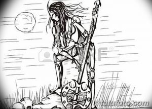 фото эскиз тату амазонка от 01.05.2018 №039 - sketch of a tattoo amazon - tatufoto.com