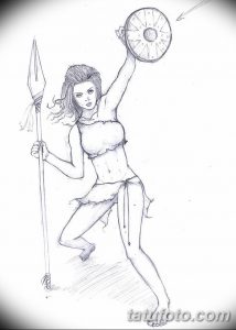 фото эскиз тату амазонка от 01.05.2018 №077 - sketch of a tattoo amazon - tatufoto.com