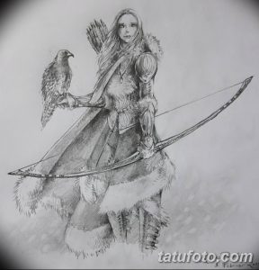 фото эскиз тату амазонка от 01.05.2018 №093 - sketch of a tattoo amazon - tatufoto.com