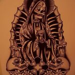 фото Эскиз тату Санта Муэрто от 03.06.2018 №070 - Sketch of Santa Muerto - tatufoto.com