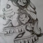 фото Эскиз тату Санта Муэрто от 03.06.2018 №122 - Sketch of Santa Muerto - tatufoto.com