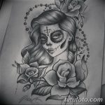 фото Эскиз тату Санта Муэрто от 03.06.2018 №126 - Sketch of Santa Muerto - tatufoto.com