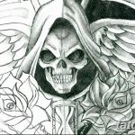 фото Эскиз тату Санта Муэрто от 03.06.2018 №145 - Sketch of Santa Muerto - tatufoto.com