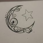 фото Эскизы тату полумесяц от 18.06.2018 №007 - Sketches of a moon tattoo - tatufoto.com