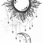 фото Эскизы тату полумесяц от 18.06.2018 №019 - Sketches of a moon tattoo - tatufoto.com