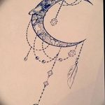 фото Эскизы тату полумесяц от 18.06.2018 №023 - Sketches of a moon tattoo - tatufoto.com