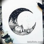 фото Эскизы тату полумесяц от 18.06.2018 №027 - Sketches of a moon tattoo - tatufoto.com