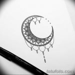 фото Эскизы тату полумесяц от 18.06.2018 №030 - Sketches of a moon tattoo - tatufoto.com