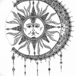 фото Эскизы тату полумесяц от 18.06.2018 №060 - Sketches of a moon tattoo - tatufoto.com