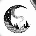 фото Эскизы тату полумесяц от 18.06.2018 №094 - Sketches of a moon tattoo - tatufoto.com