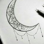 фото Эскизы тату полумесяц от 18.06.2018 №139 - Sketches of a moon tattoo - tatufoto.com