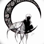 фото Эскизы тату полумесяц от 18.06.2018 №146 - Sketches of a moon tattoo - tatufoto.com