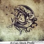 фото Эскизы тату полумесяц от 18.06.2018 №147 - Sketches of a moon tattoo - tatufoto.com