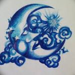 фото Эскизы тату полумесяц от 18.06.2018 №178 - Sketches of a moon tattoo - tatufoto.com