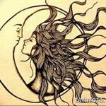 фото Эскизы тату полумесяц от 18.06.2018 №182 - Sketches of a moon tattoo - tatufoto.com