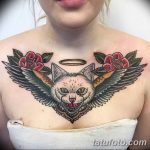 фото тату Кошка с крыльями от 26.06.2018 №037 - Cat tattoo with wings - tatufoto.com
