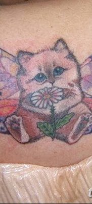 фото тату Кошка с крыльями от 26.06.2018 №046 — Cat tattoo with wings — tatufoto.com