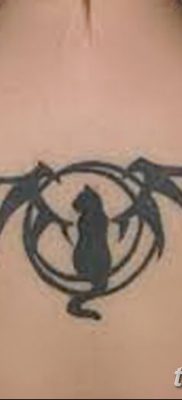 фото тату Кошка с крыльями от 26.06.2018 №081 — Cat tattoo with wings — tatufoto.com