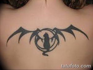 фото тату Кошка с крыльями от 26.06.2018 №081 - Cat tattoo with wings - tatufoto.com