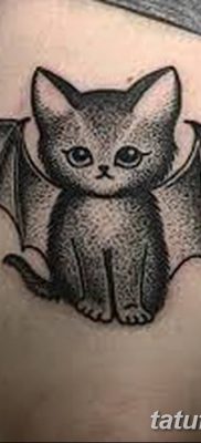 фото тату Кошка с крыльями от 26.06.2018 №082 — Cat tattoo with wings — tatufoto.com