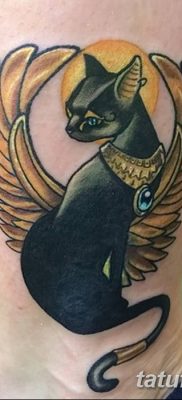 фото тату Кошка с крыльями от 26.06.2018 №085 — Cat tattoo with wings — tatufoto.com