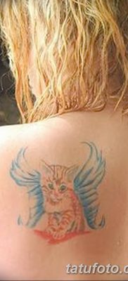 фото тату Кошка с крыльями от 26.06.2018 №093 — Cat tattoo with wings — tatufoto.com