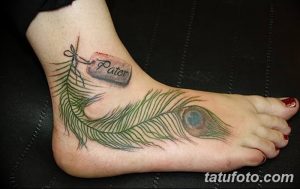 фото тату перо павлина от 26.06.2018 №043 - tattoo peacock feather - tatufoto.com