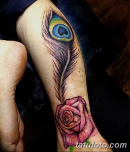 фото тату перо павлина от 26.06.2018 №048 - tattoo peacock feather - tatufoto.com