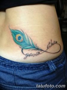 фото тату перо павлина от 26.06.2018 №054 - tattoo peacock feather - tatufoto.com