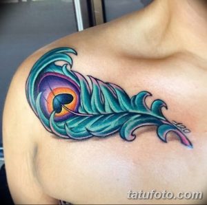 фото тату перо павлина от 26.06.2018 №060 - tattoo peacock feather - tatufoto.com