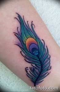 фото тату перо павлина от 26.06.2018 №063 - tattoo peacock feather - tatufoto.com