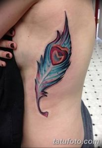 фото тату перо павлина от 26.06.2018 №081 - tattoo peacock feather - tatufoto.com