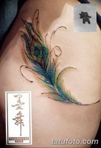 фото тату перо павлина от 26.06.2018 №090 - tattoo peacock feather - tatufoto.com