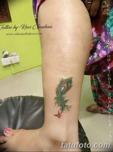 фото тату перо павлина от 26.06.2018 №093 - tattoo peacock feather - tatufoto.com