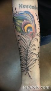 фото тату перо павлина от 26.06.2018 №125 - tattoo peacock feather - tatufoto.com