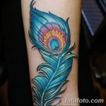 фото тату перо павлина от 26.06.2018 №261 - tattoo peacock feather - tatufoto.com