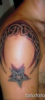 фото тату полумесяц со звездой от 26.06.2018 №010 — tattoo crescent with a — tatufoto.com
