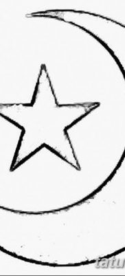 фото тату полумесяц со звездой от 26.06.2018 №025 — tattoo crescent with a — tatufoto.com