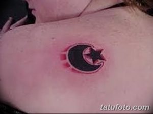 фото тату полумесяц со звездой от 26.06.2018 №031 - tattoo crescent with a - tatufoto.com