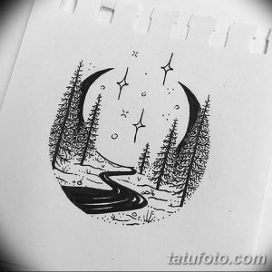 фото тату полумесяц со звездой от 26.06.2018 №038 - tattoo crescent with a - tatufoto.com