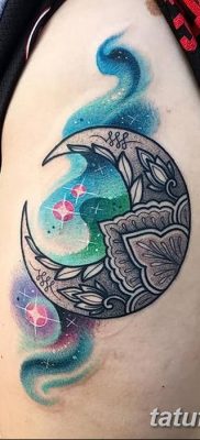 фото тату полумесяц со звездой от 26.06.2018 №050 — tattoo crescent with a — tatufoto.com