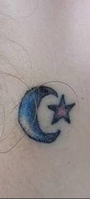 фото тату полумесяц со звездой от 26.06.2018 №051 — tattoo crescent with a — tatufoto.com